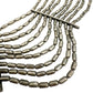 vintage scalloped silver metal Bib Necklace costume jewelry capsule beads