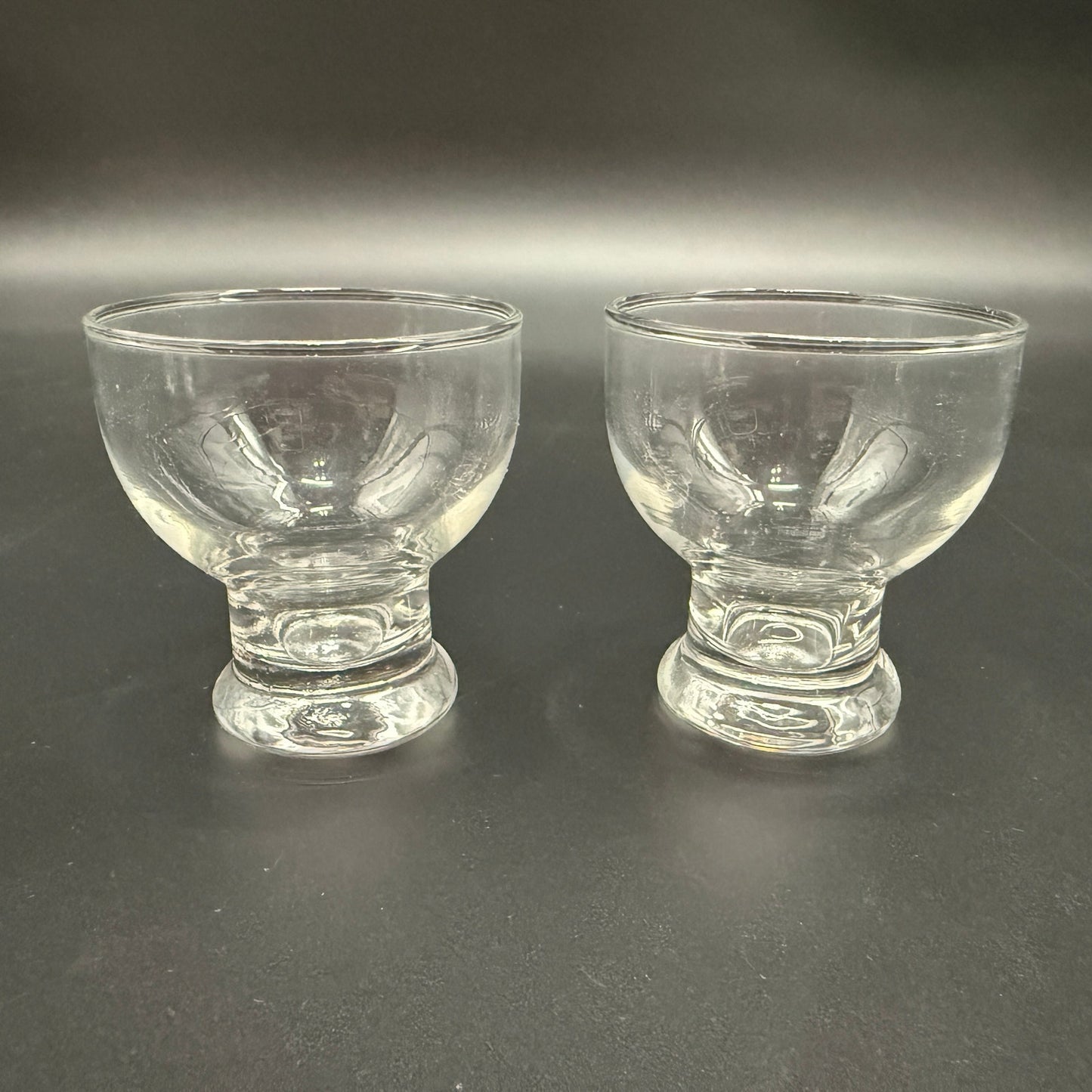 vintage pair Homestead Tumbler Glasses Federal Glass 4oz clear cups MCM cocktail