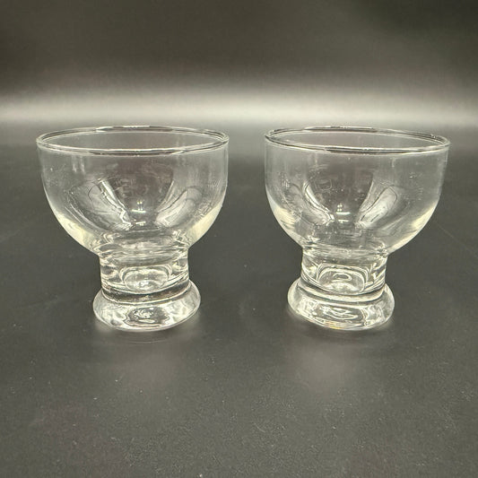 vintage pair Homestead Tumbler Glasses Federal Glass 4oz clear cups MCM cocktail