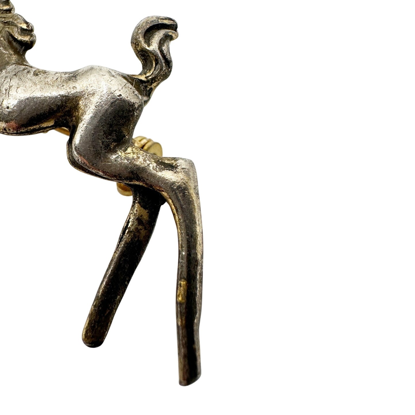 vintage prancing foal horse silver metal BROOCH jewelry pin