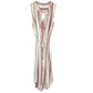 Splendid pink gray peach Picnic Stripe Midi linen Dress size MEDIUM new $168