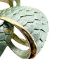 vintage gold & pale turquoise twisted knot BROOCH jewelry pin