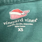 vineyard vines teal green Christmas Whale Tee women's XS t-shirt top Santa hat