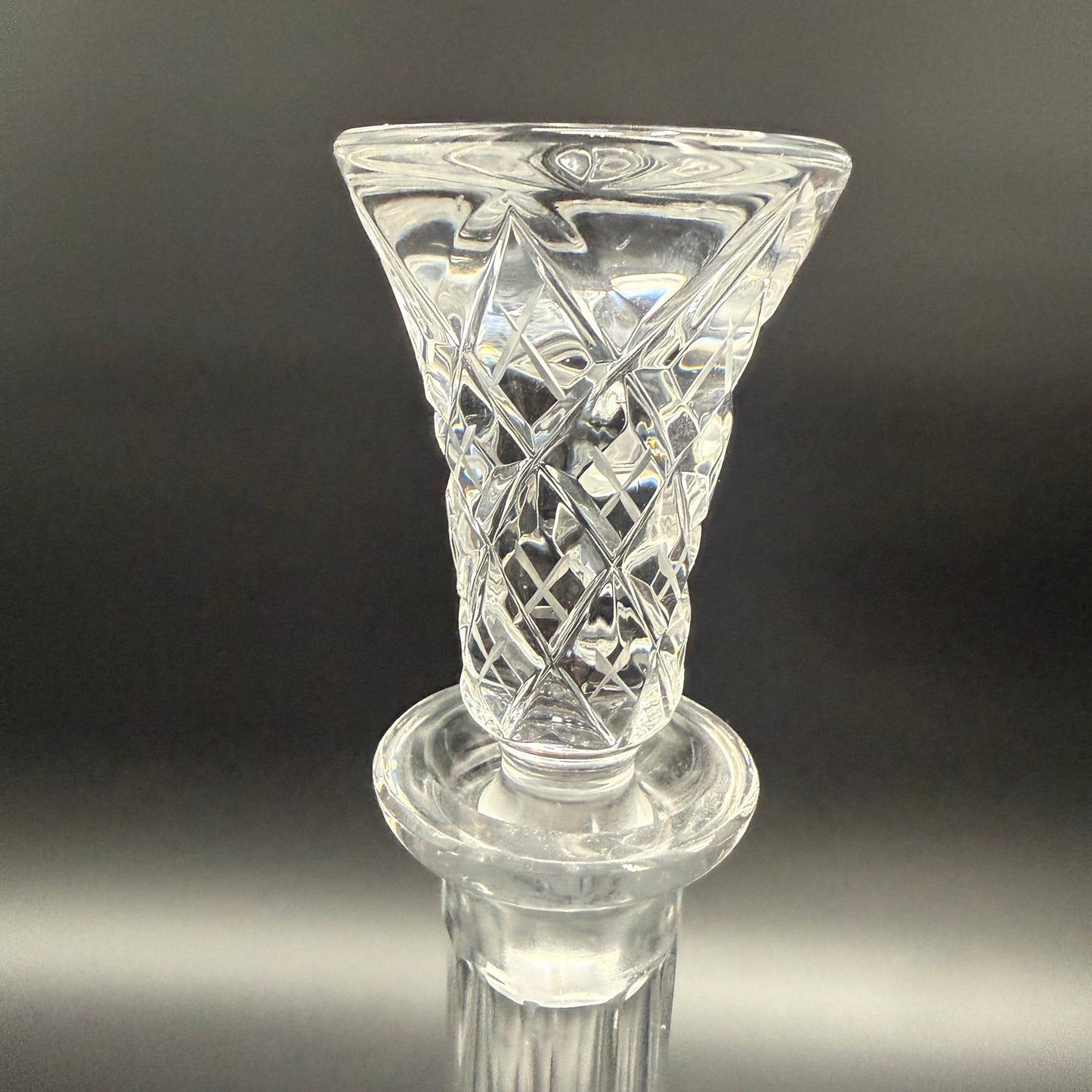 15" crystal cut glass Decanter & Stopper | vintage barware