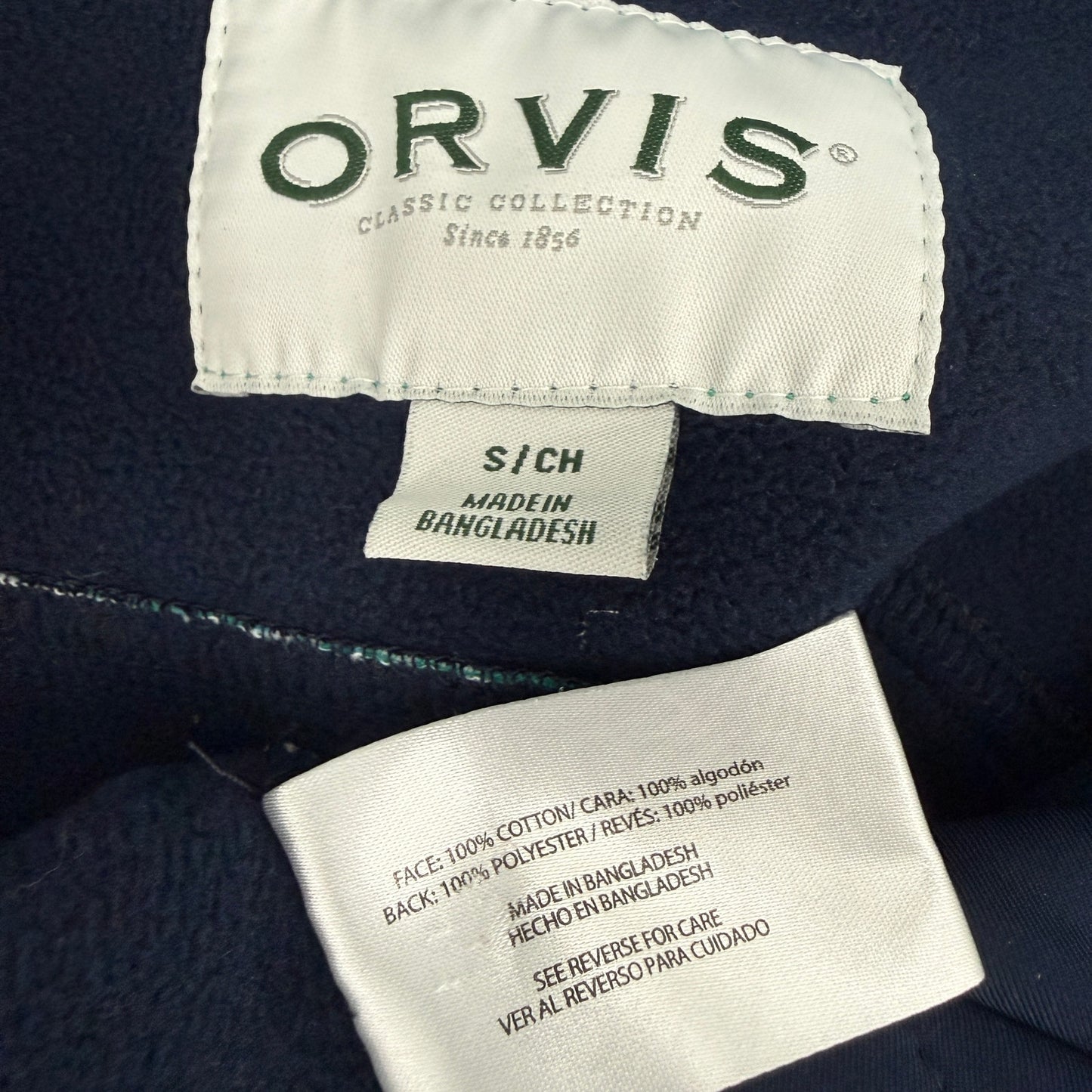 Orvis turquoise & blue plaid Flannel Lined Shirt Jacket women's SMALL snap front