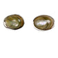 vintage Les Bernard silver & oval stone clip-on EARRINGS costume jewelry