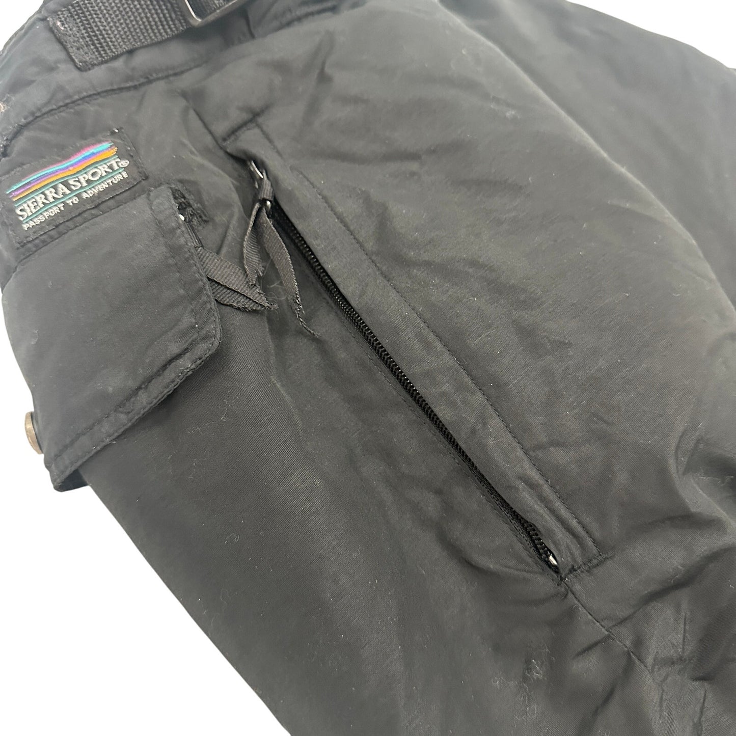 Sierra Sport black Ski Snow Pants women's SMALL fleece-lined cold weather gear