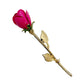 vintage enamel hot pink metal flower BROOCH floral jewelry pin