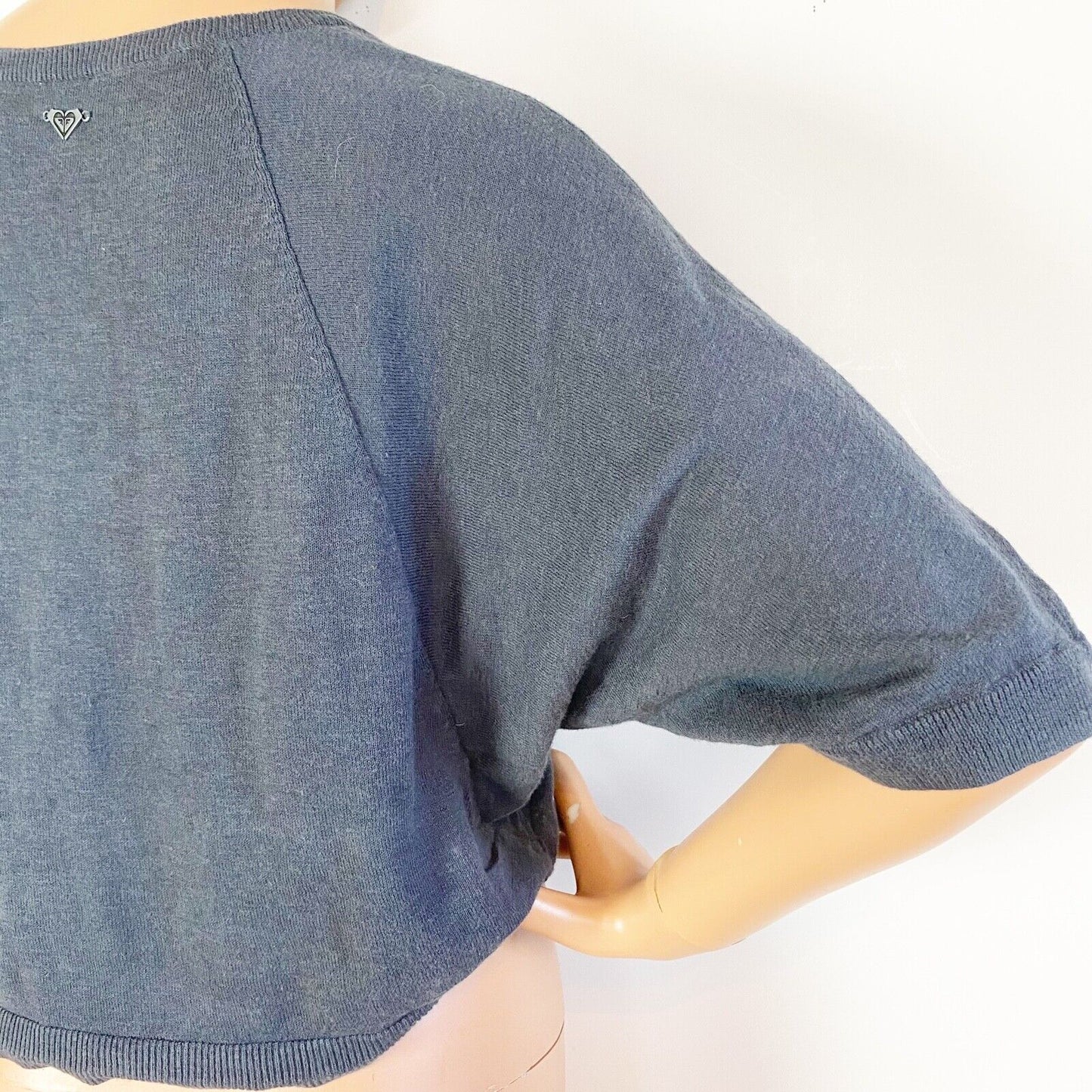 womens ROXY dark gray Sweater Crop Top size SMALL lightweight