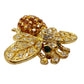 vintage bejeweled gold Bumblebee Bug BROOCH insect jewelry pin rhinestones