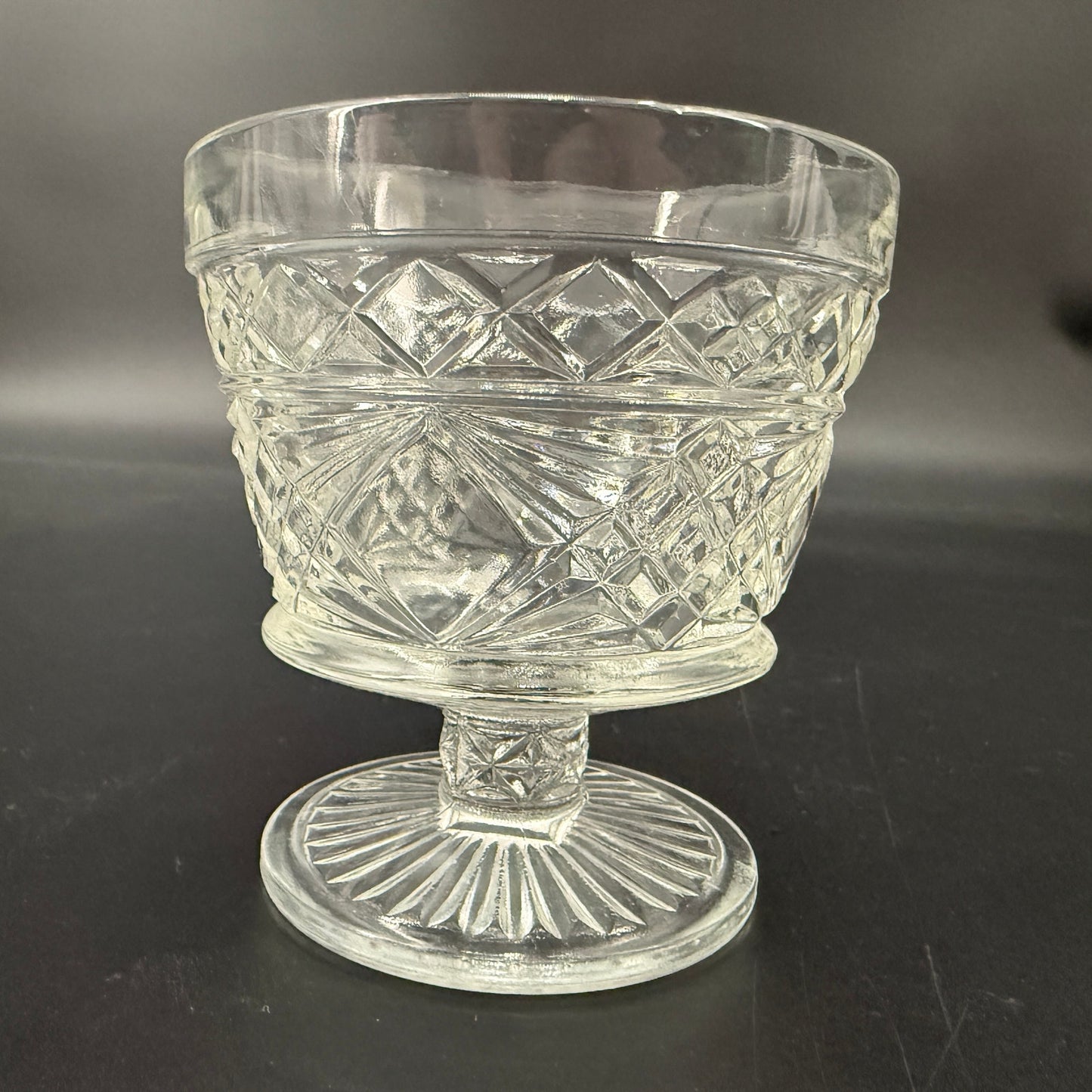 set / 6 vintage Hazel Atlas Big Top Peanut Butter glasses Champagne Tall Sherbet