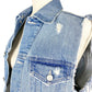 Lovers + Friends Ashton blue Denim Vest distressed women's S small color Solana