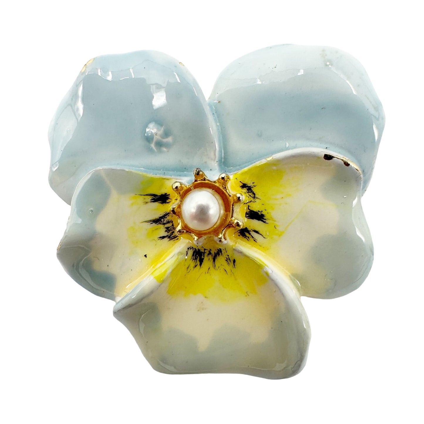 vintage Hobé blue flower BROOCH floral jewelry pin and clip EARRINGS set