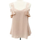 Sanctuary pale pink Tank Top women's SMALL off shoulder ruffled sleeves