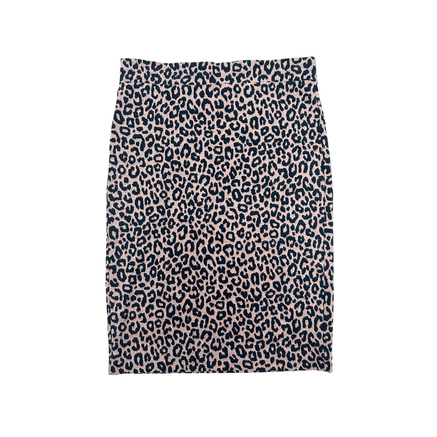 Ann Taylor Petite pink & navy blue Leopard print Pencil straight Skirt LARGE LP
