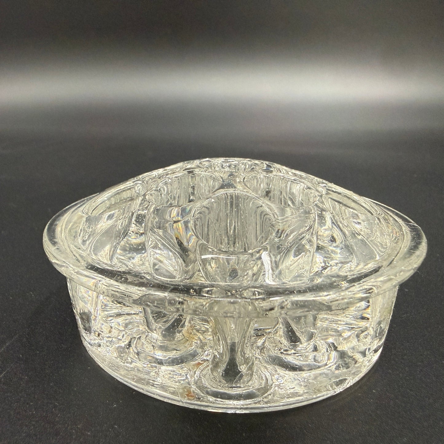 11 hole Flower Frog | vintage glassware