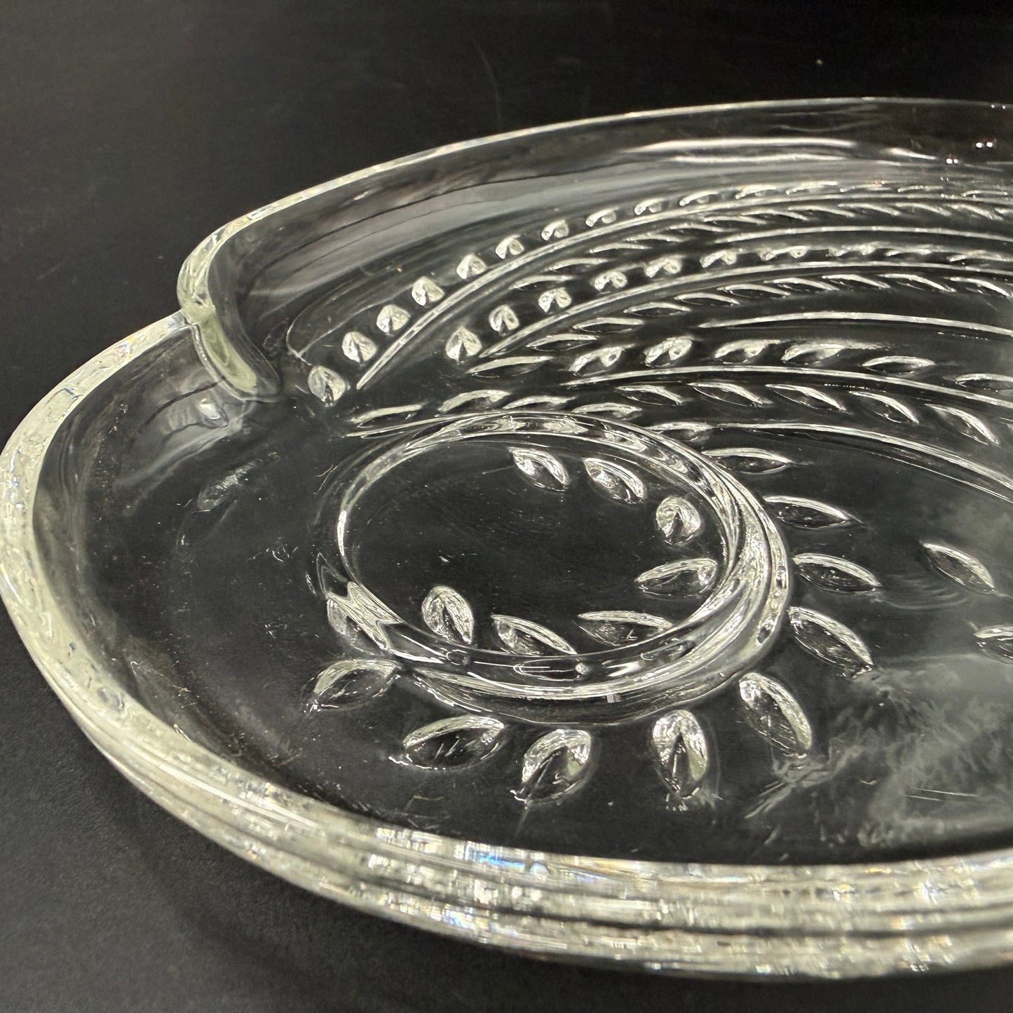 set of 4 vintage Federal Glass Homestead Snack Plates glassware serving dish