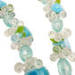 vintage West Germany beaded floral Necklace blue green clear costume jewelry
