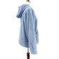 Hurley baby blue Wubby hooded Pullover Hoodie women's LARGE soft teddy fleece