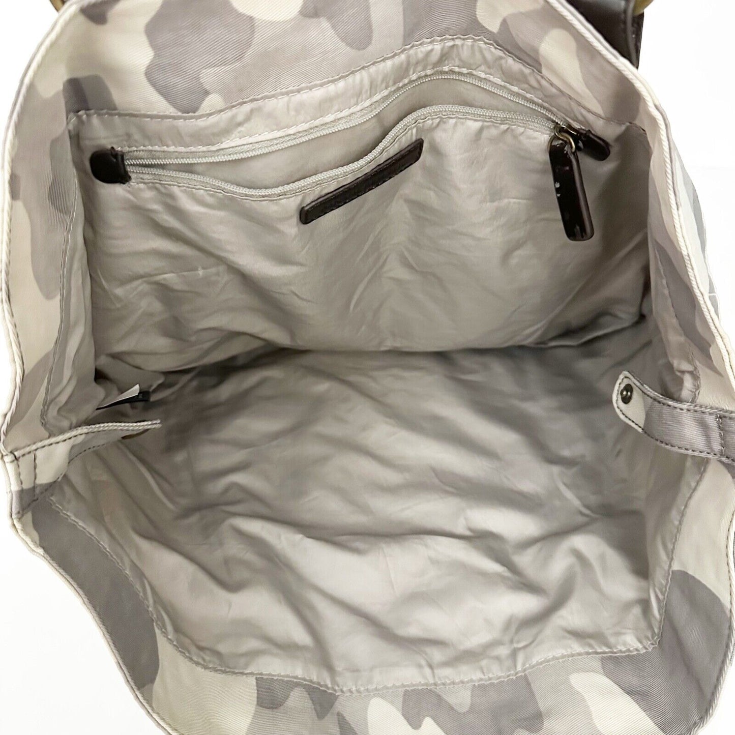 Banana Republic gray camouflage HANDBAG bag top handle purse faux leather camo