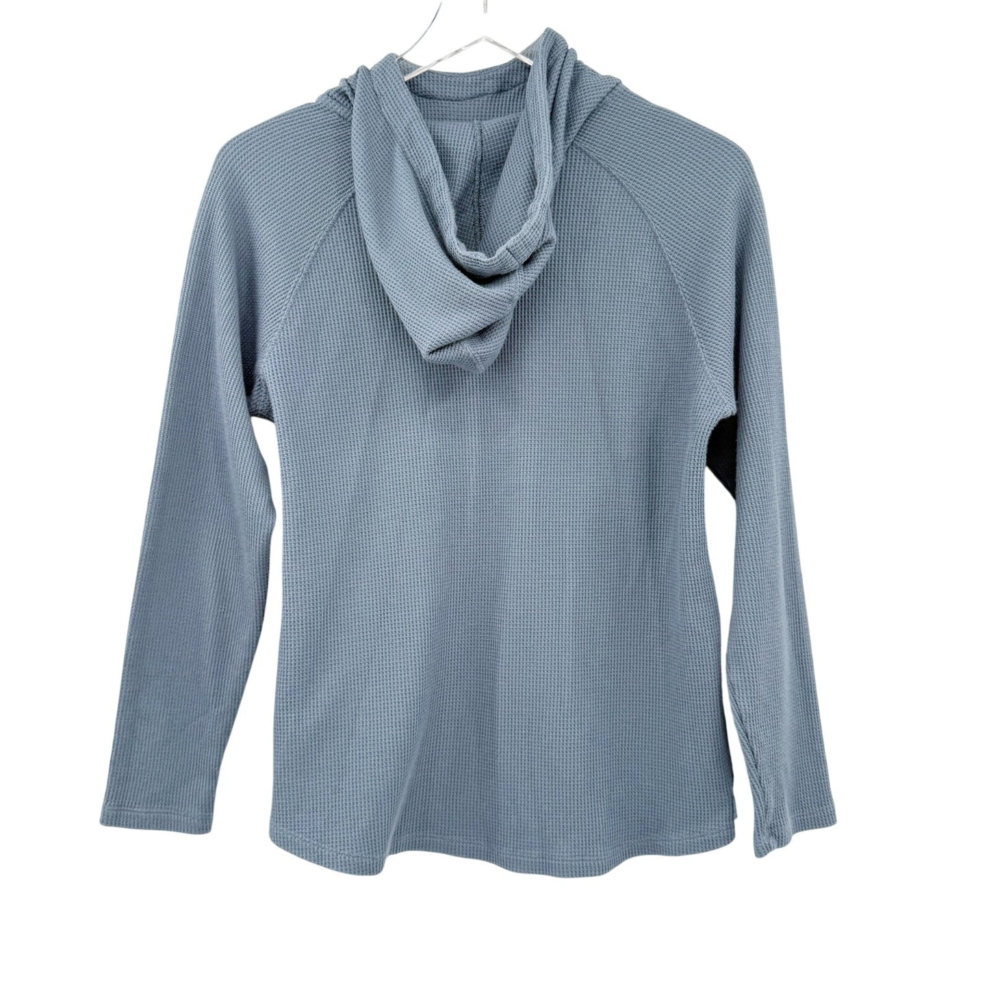 Orvis storm blue Waffle Knit Thermal Pullover Hoodie women's MEDIUM shirt top