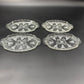 set of 4 vintage Anchor Hocking Vintage Clear Snack Plates grape clusters leaves