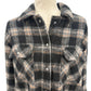 Treasure Bond black brushed Flannel Shirt Jacket womens MEDIUM shacket plaid top