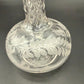 vintage 7" crystal cut glass Decanter & Stopper small size barware fern leaf