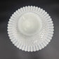 vintage Fenton white Hobnail Milk Glass round Cake Plate pedestal Stand 12.5"