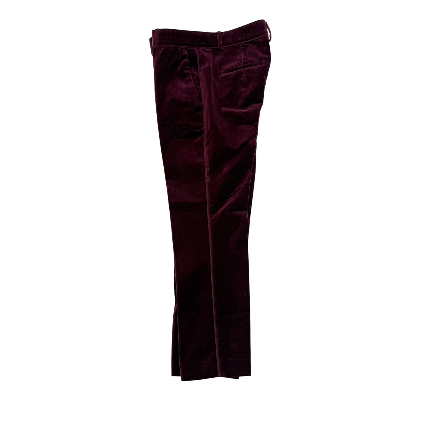 Ann Taylor dark plum Velvet Trousers Pants women's 2 small Devin Fit dressy