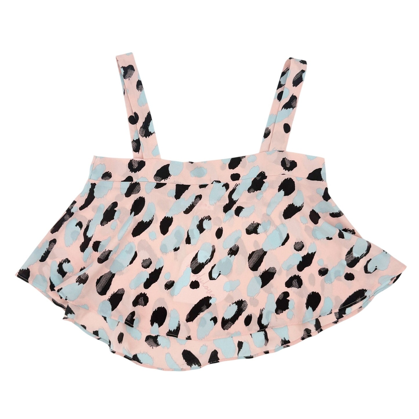 Buddy Love black peach blue Flowy Cropped Tank Top womens XS summer festival NEW