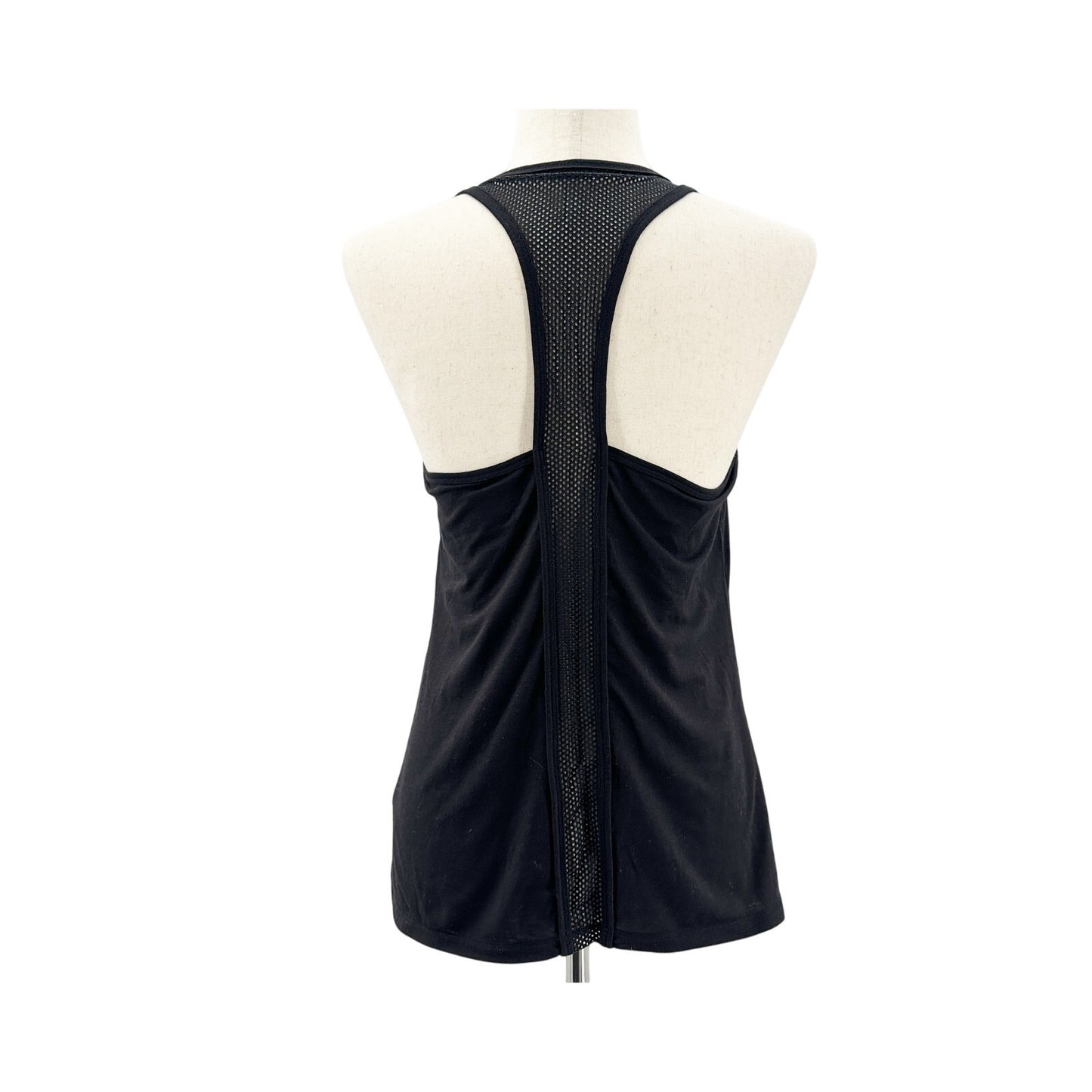 Athleta black Tank mesh t-back Top workout athleisure womens SMALL athletic wear