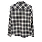 JACHS Girlfriend black white Bea Light Flannel Plaid Snap Front Shirt MEDIUM top