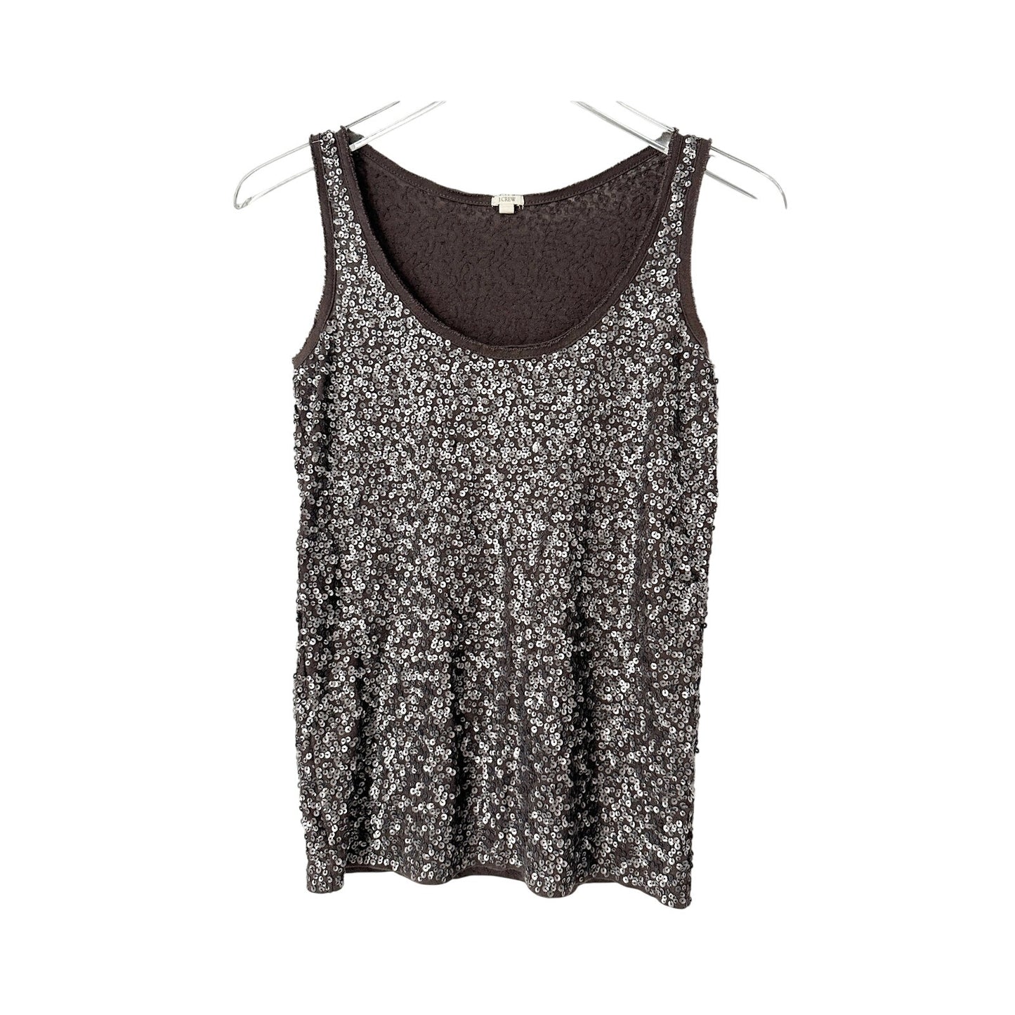 J. Crew dark gray sequin Tank Top women's XS raw edges