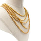 vintage tan multi-strand Stone beaded Necklace statement costume jewelry