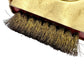 vintage small Lint Clothes Brush purse size gold case coarse & nylon bristles