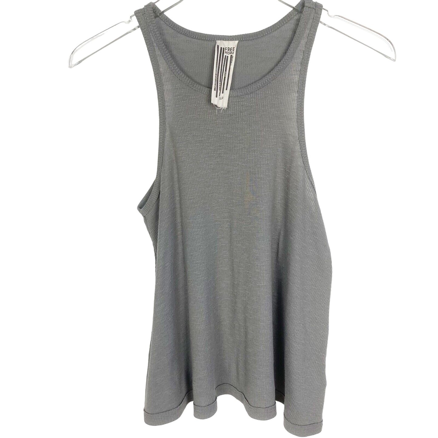 Free People gray ribbed TANK loose-fitting TOP shirt women's S small racerback