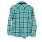 Orvis turquoise & blue plaid Flannel Lined Shirt Jacket women's SMALL snap front