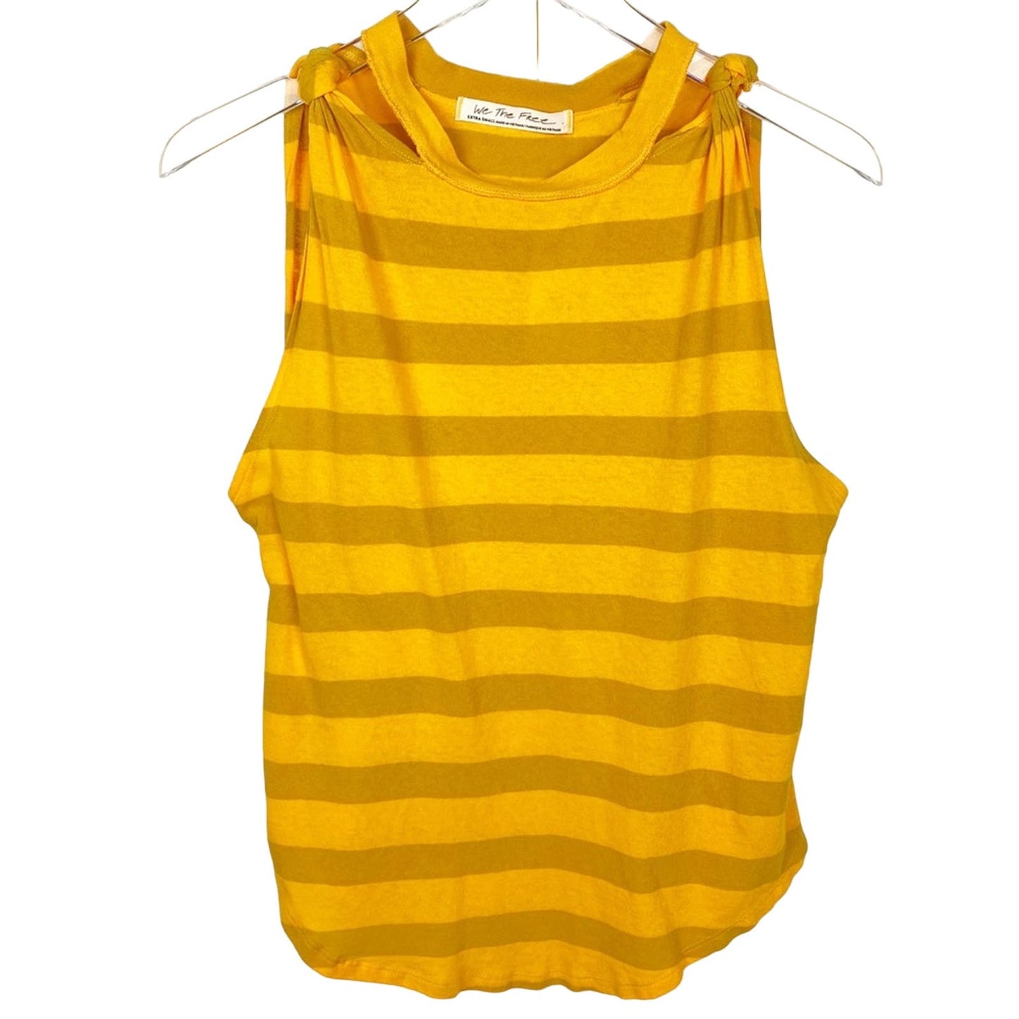 We the Free People mandarin orange The Twist striped Tank top XS shirt NEW $48