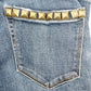 Blank NYC blue denim Skinny Jeans womens 27 dark wash pants studded back pockets