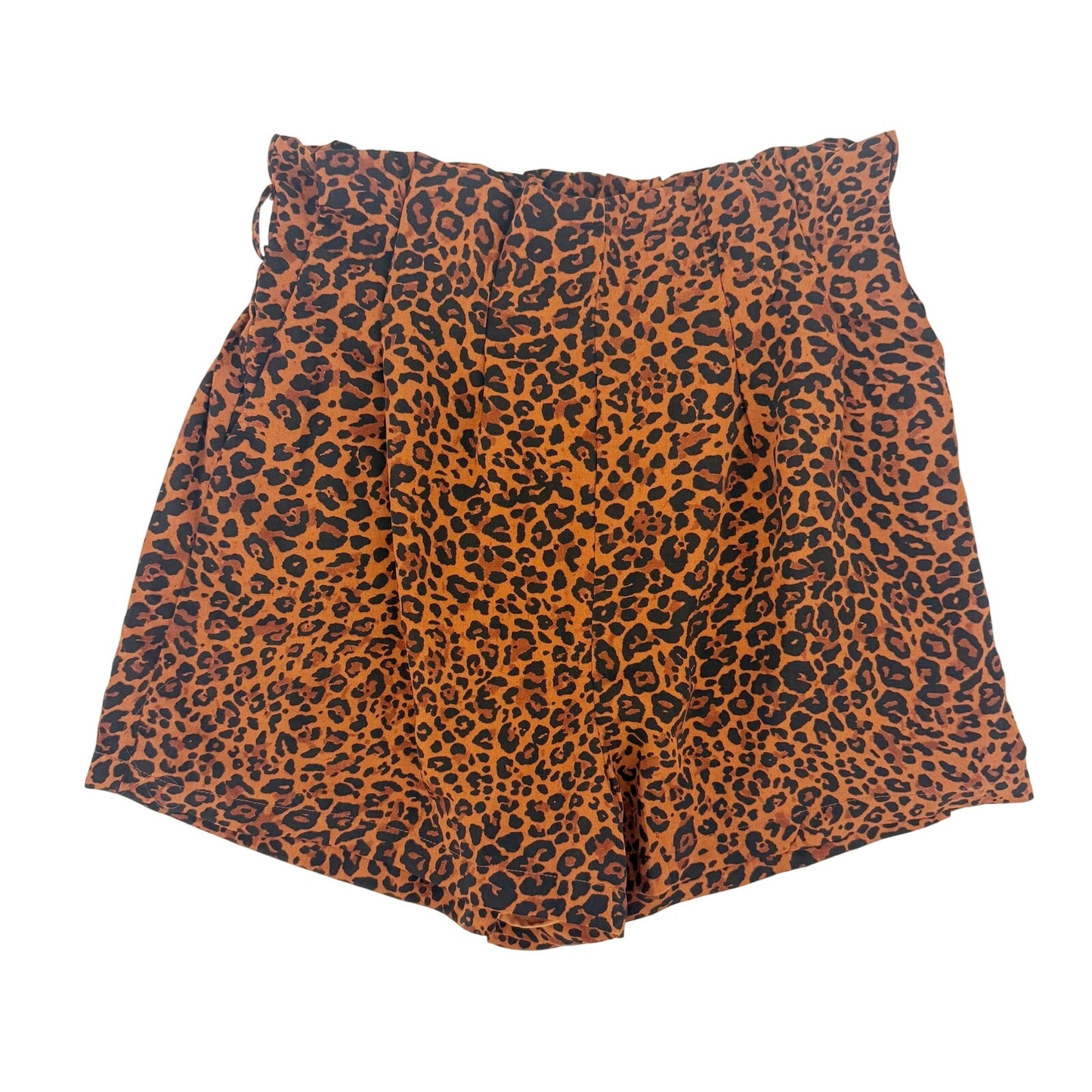 Le Lis Brunch Babe black brown Leopard Paper Bag Shorts women's MED festival NEW