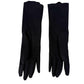 vintage Lillian Brasil black Fashion Dress Gloves womens SMALL floral embroidery