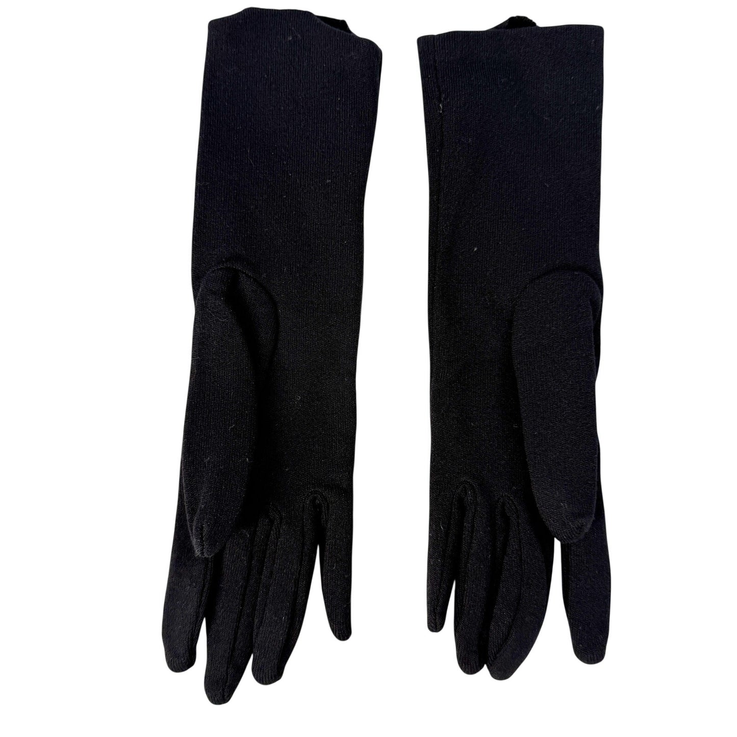 vintage Lillian Brasil black Fashion Dress Gloves womens SMALL floral embroidery
