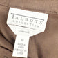 Talbots Collection brown stretch Button Up Top women's 10 large shirt faux suede