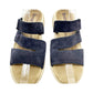 Bionica blue leather suede Slide Sandals women's 7 M strappy flats shoes