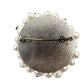 vintage pearls clear rhinestones iridescent BROOCH round jewelry pin