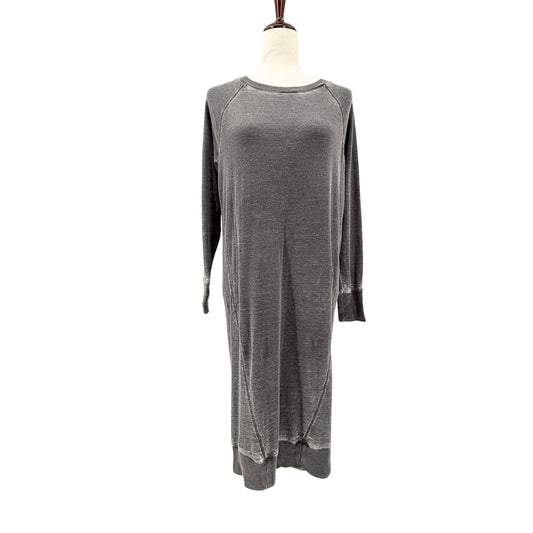 Treasure & Bond distressed gray Sweatshirt long Dress women's XS
