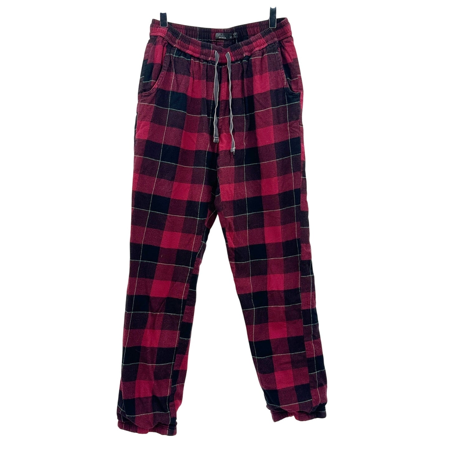 prAna black & red plaid Lounge thermal-lined Flannel Pants women's XS