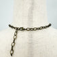 antique gold metal chain link Beaded Necklace iridescent beads fashion jewelry