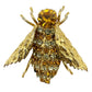 vintage gold Honey Bee bug BROOCH insect jewelry pin clear topaz rhinestones